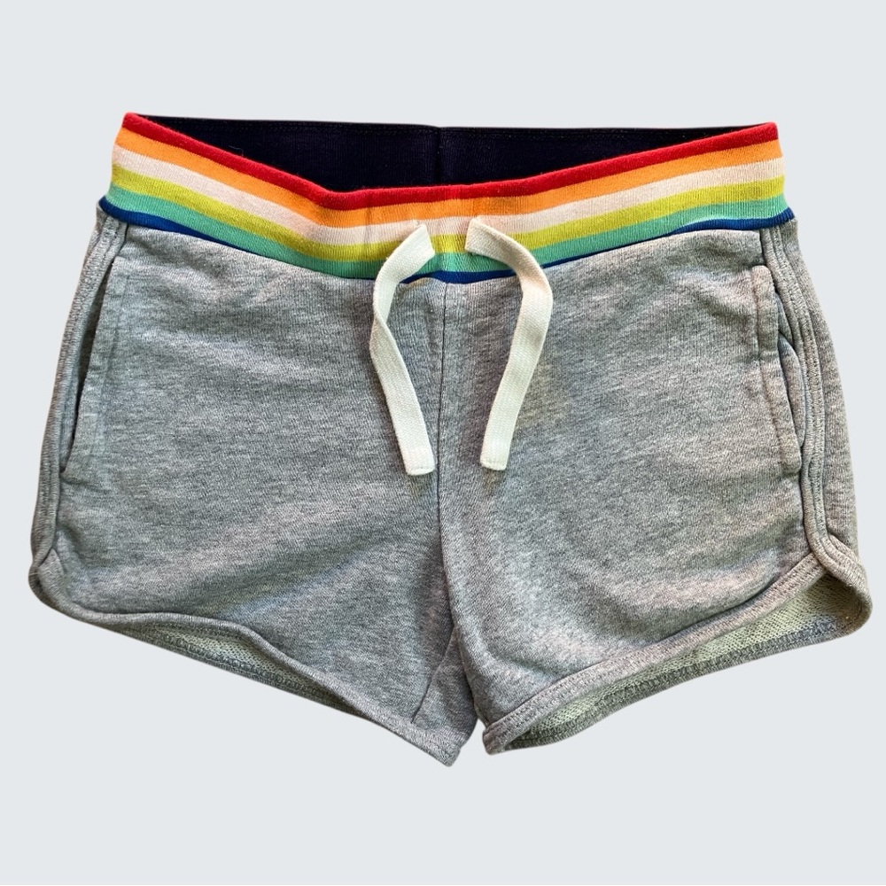 Primary brand shorts - rainbow trim athletic shorts with pockets - Size 8-9